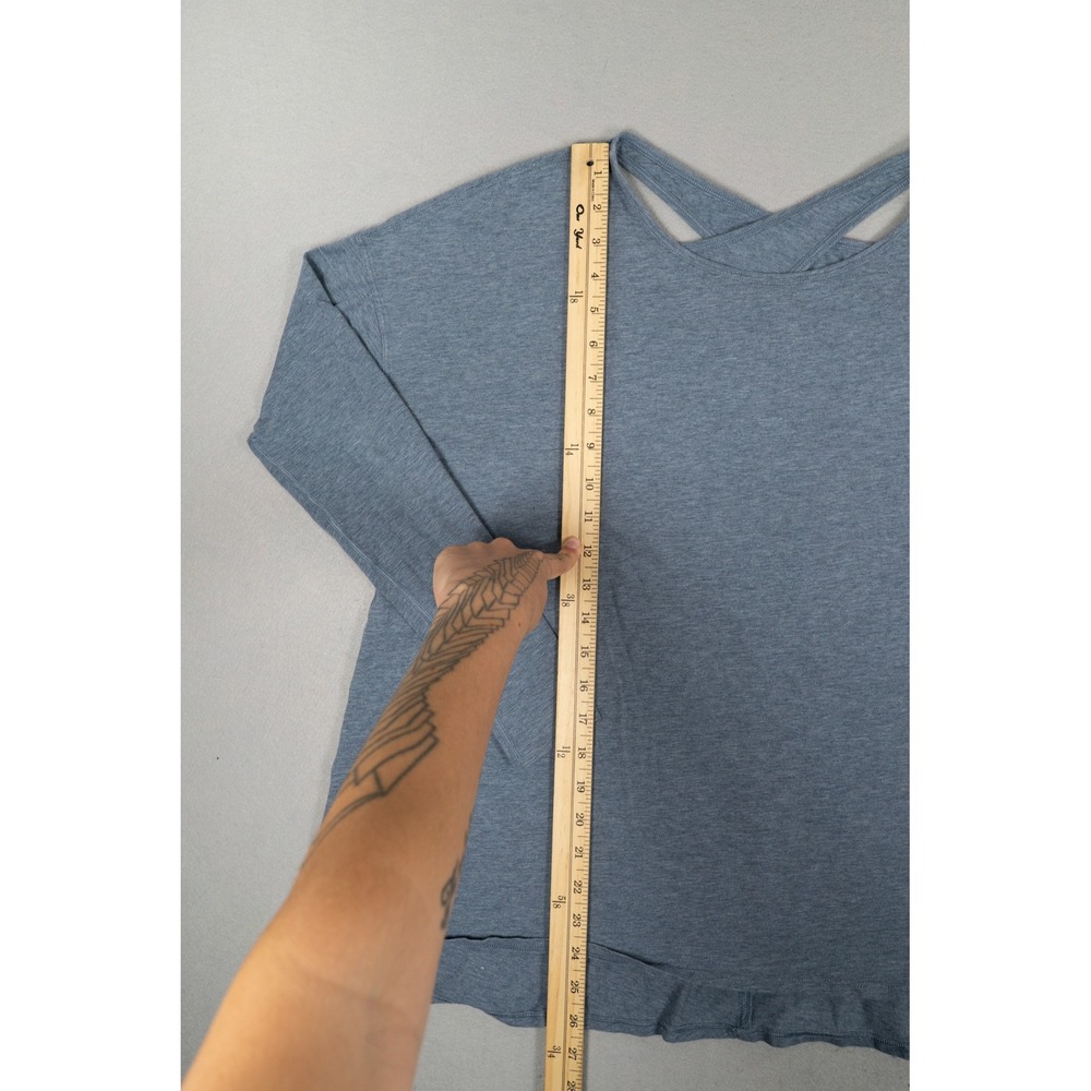 Lululemon Back Into It Long Sleeve Shirt Heathered Blue Relaxed Fit Top - Picture 4 of 8